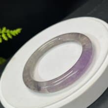 高品質 巴西 綠水晶手鐲 60MM 冰透閃片圓條 共生紫水晶 辟邪招財