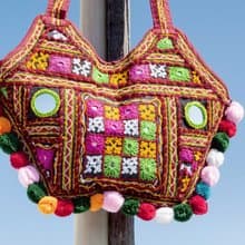 手工刺繡斜背包 民族風包 側背包 肩背包 手工包 刺繡包-沙漠鏡子
