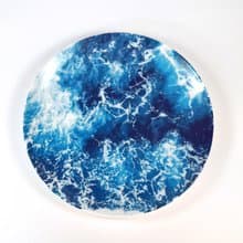 大理石紋骨瓷盤 北歐風 夏-海