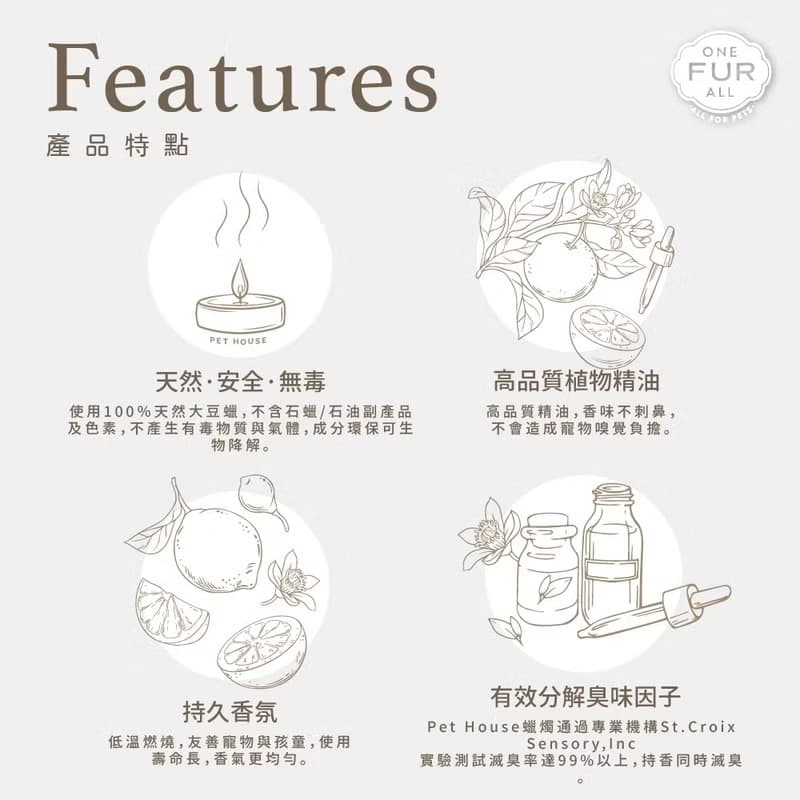 【美國PET HOUSE】室內除臭寵物香氛蠟燭-檸檬杯子蛋糕43g