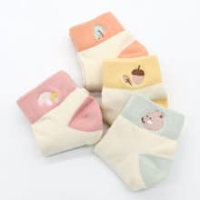 刺繡寬口短襪(4雙包色組)