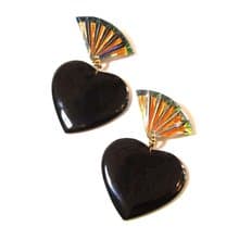 Yves Saint Laurent ロバートグーセン スタイル ヴィンテージ ハートデザイン ドロップ イヤリング
