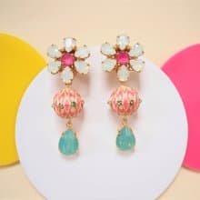 tachibanaya Daisy 3 Japanese TEMARI earrings 日本的傳統工藝 手鞠球 刺繡 耳環