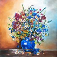 Bouquet in a Vase  Painting  Original Art  Oil Painting   Oil On Canvas 30by30sm
