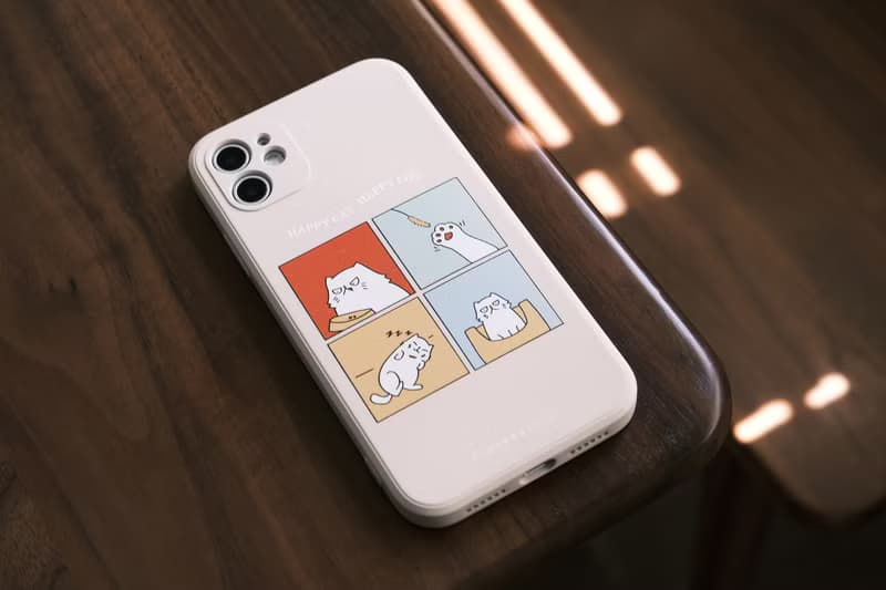 Happy Cat Happy Life 燕麥色防摔手機殼