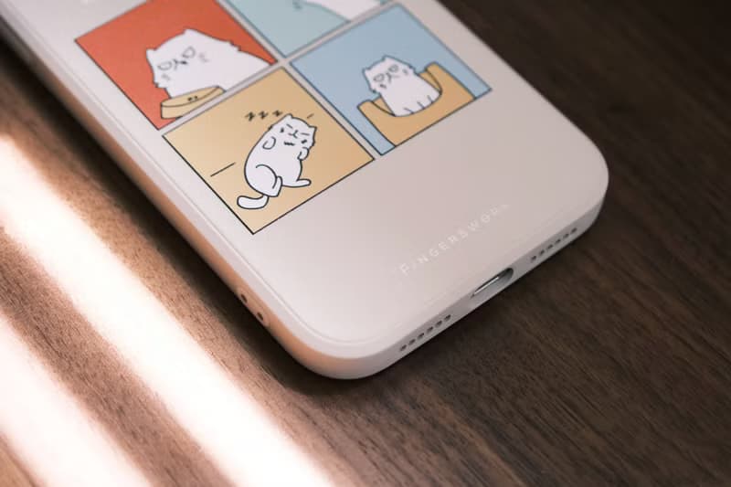 Happy Cat Happy Life 燕麥色防摔手機殼
