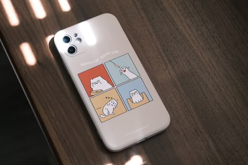 Happy Cat Happy Life 燕麥色防摔手機殼