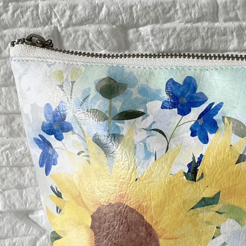 三角ポーチ　ひまわりの花束