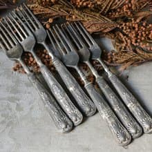 法國 60年代老件Floral花朵餐叉組(6支)