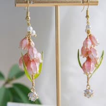 【藍色葡萄風信子】手工原創耳飾銅線樹脂 優雅 耳環/耳夾飾品