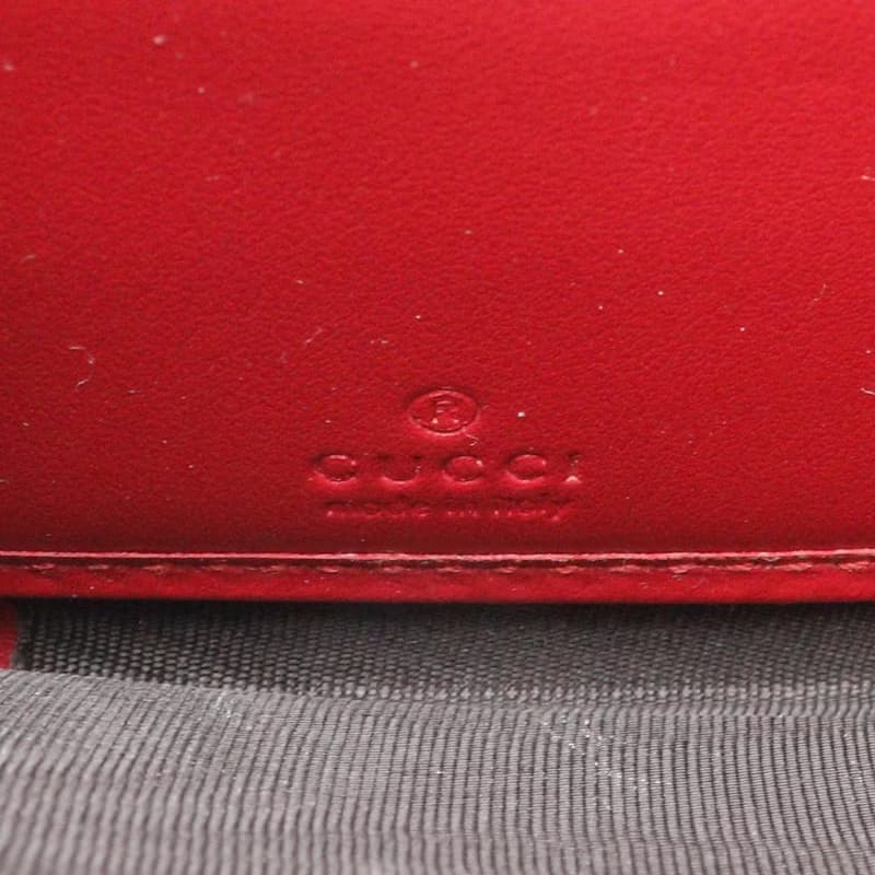 【日本直送】グッチ GUCCI ダブルG ジップアラウンドウォレット 長財布 GGマーモン シェブロンキルティング 443123 レザー 赤 レディース【中古】