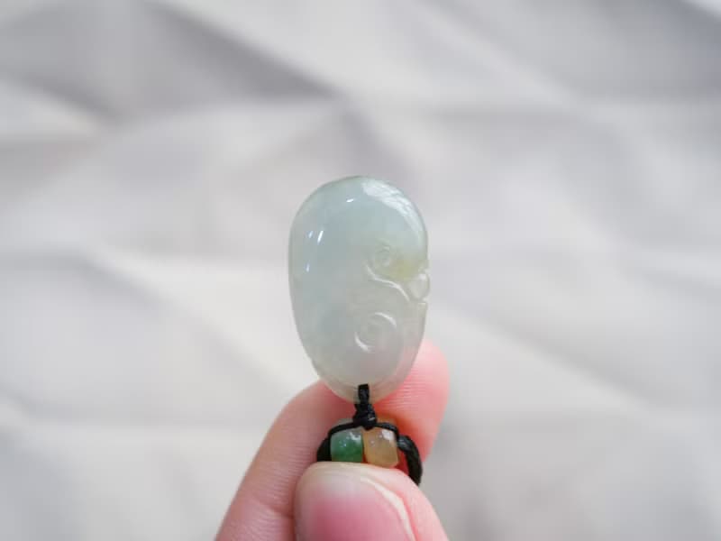 冰種如意三彩翡翠項鍊・緬甸玉・天然石・瑪瑙