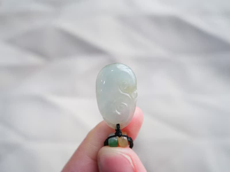 冰種如意三彩翡翠項鍊・緬甸玉・天然石・瑪瑙
