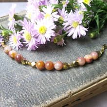 VIIART。生機。阿拉善彩玉瑪瑙古著金手鍊|限量薔薇天然石手環鏈