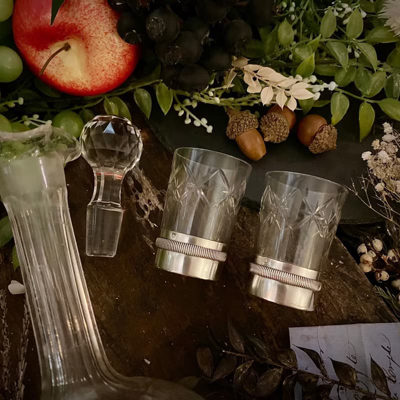 法國 Art Deco 時期 水晶玻璃杯 × 純銀 Minerva 底座