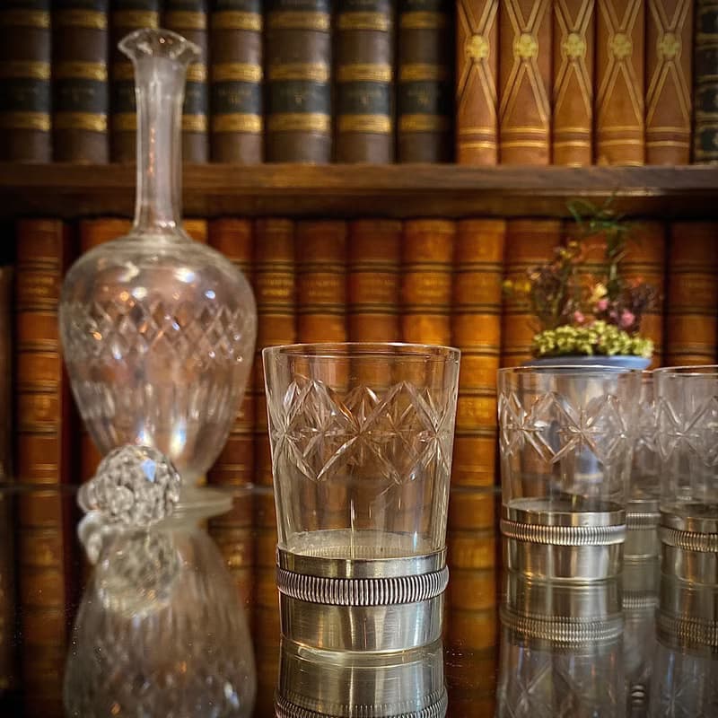 法國 Art Deco 時期 水晶玻璃杯 × 純銀 Minerva 底座