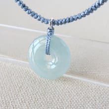 本命年【歲歲平安】平安扣翡翠絲光編織項鍊*FA08*招財、開運