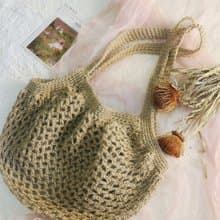 【現貨】Handmade手工編織/黃麻繩編織網袋/購物袋/麻繩包