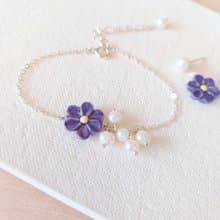 【花語系列】雪割草珍珠手鏈 • Precious //925純銀