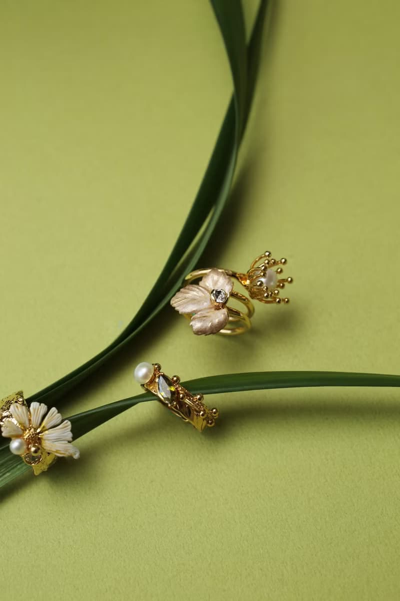 春季 波斯菊 花朵 戒指 淡水珍珠  寬版戒指 情人節禮物