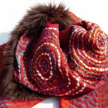 喀什米爾Cashmere/水煮羊毛披肩/針織圍巾/刺繡圍巾/羊絨披巾-花