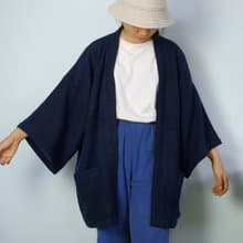 Handwoven cotton  Kimono... (Blue-Black)