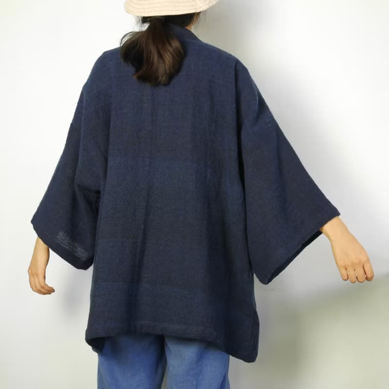 Handwoven cotton  Kimono... (Blue-Black)