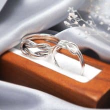 純銀 情侶對戒組 永結同心 迷你+經典版 情侶戒指