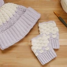 貝殼紋雙色露指手套_織圖電子檔