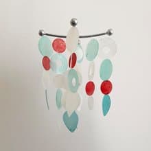 DIY-KIT|Santa Off. Winter Forest-XS-Blue, Red-Mix|Shell Wind Chime Mobile|#0-518