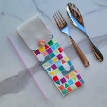 【可放22cm吸管】防水環保餐具袋 / 筆袋 親子餐具袋 短髮安妮