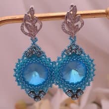 Unique Crystal Earrings Leverback Statement Earrings Moissanite Leaf Earrings