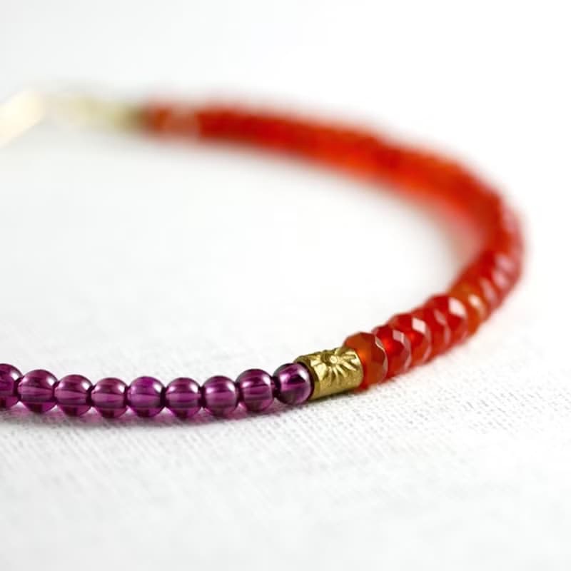 カーネリアンとガーネットのブレスレット