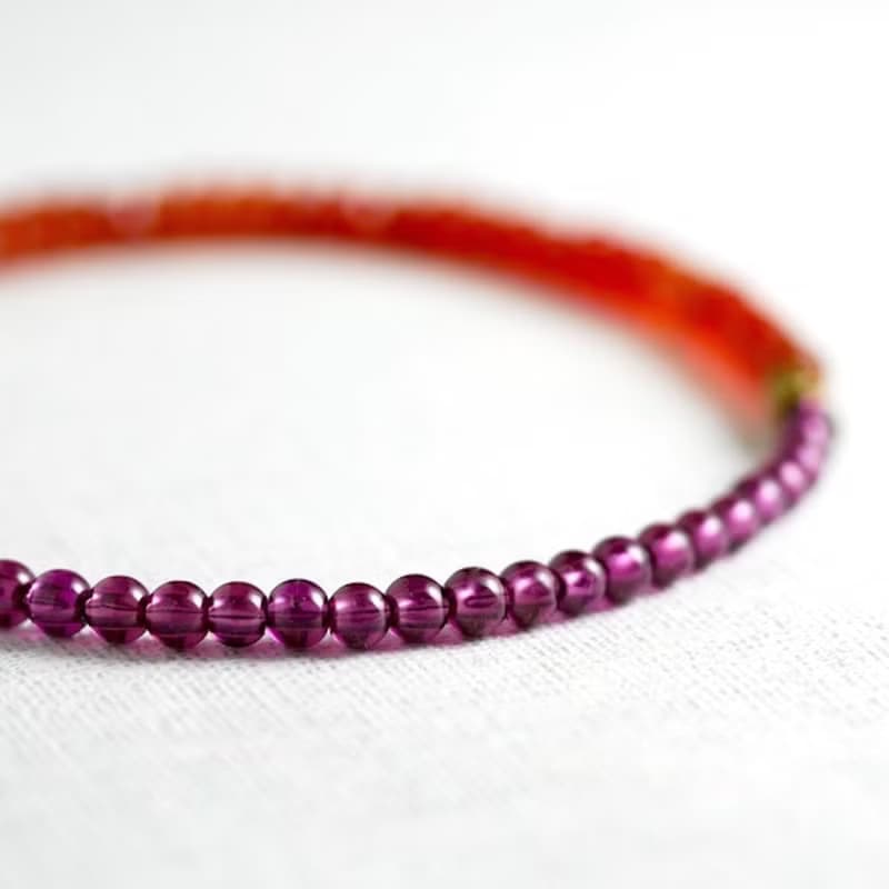 カーネリアンとガーネットのブレスレット