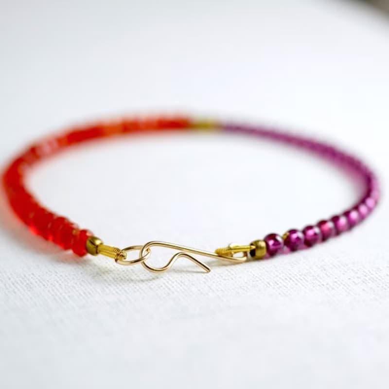 カーネリアンとガーネットのブレスレット