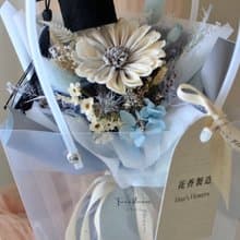 乾燥太陽花小花束 畢業花束 藍/黃/粉