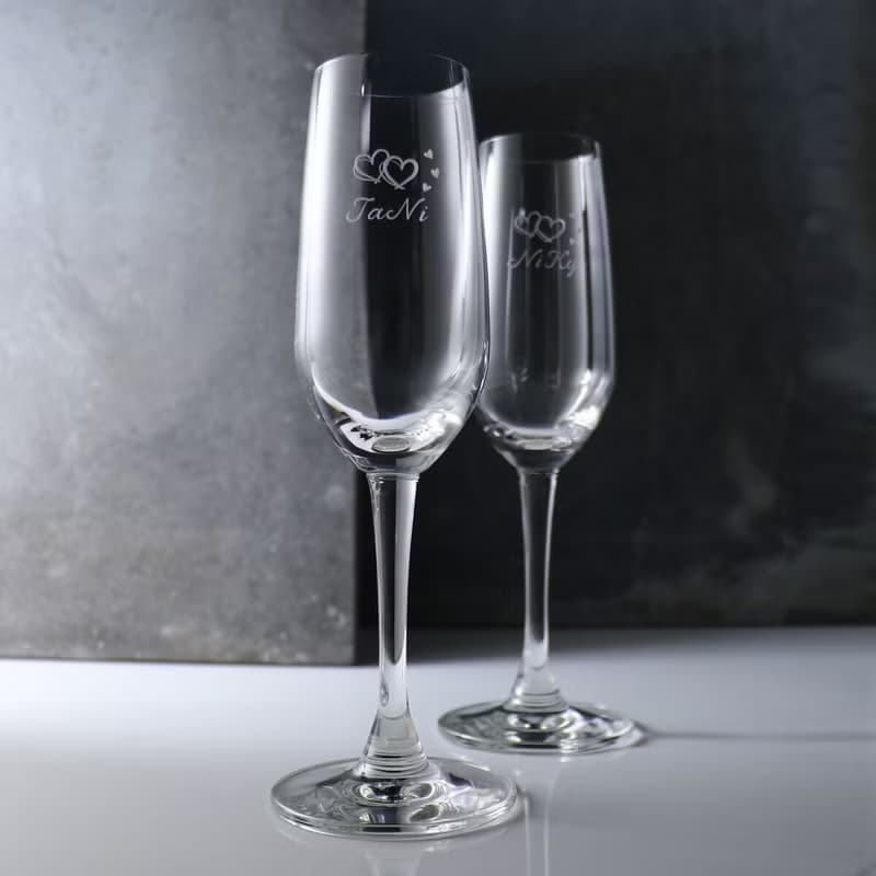 (一對價)185cc【結婚禮物】輕羽薄透雙心香檳對杯