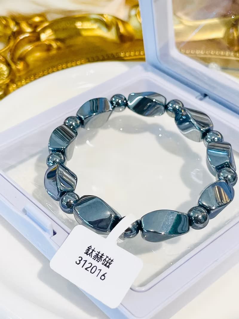 鈦赫磁不規則珠型手珠膝蓋關節不適恢復能量平衡提升身心狀態