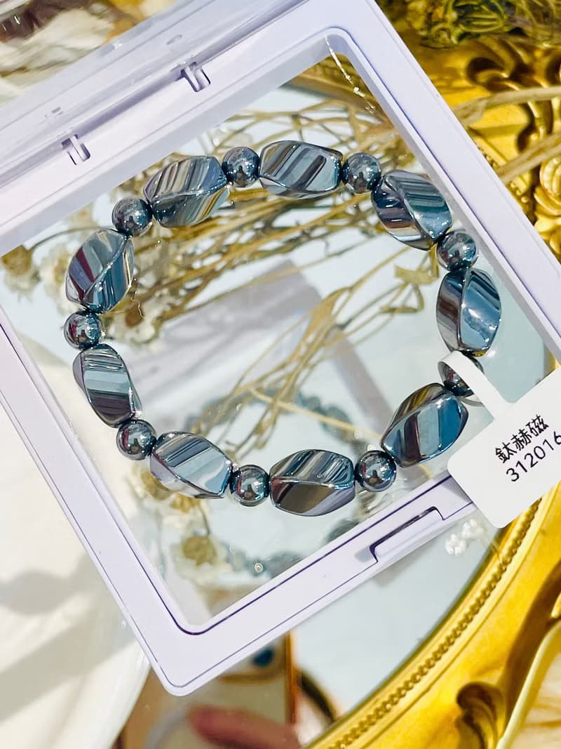 鈦赫磁不規則珠型手珠膝蓋關節不適恢復能量平衡提升身心狀態