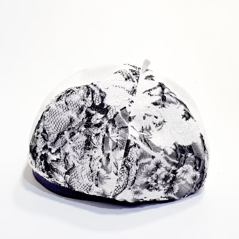【HiGh MaLi】春夏季貝蕾帽/畫家帽/墨白蕾絲花#個性#禮物#百搭