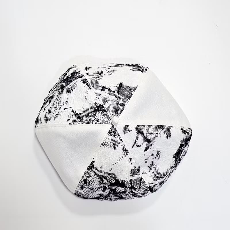 【HiGh MaLi】春夏季貝蕾帽/畫家帽/墨白蕾絲花#個性#禮物#百搭