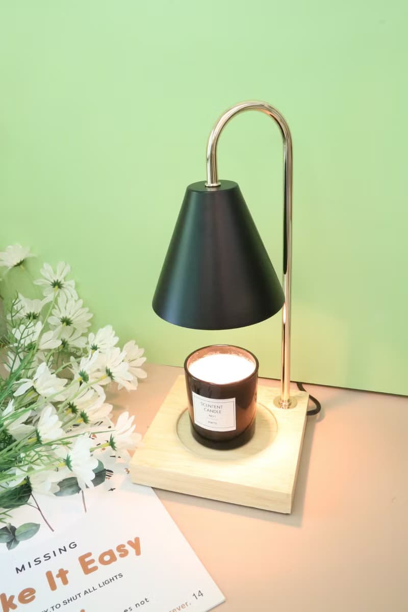 STARRY 香氛融蠟燈 - 北歐風橡木底座(黑色) 定時款/調光款