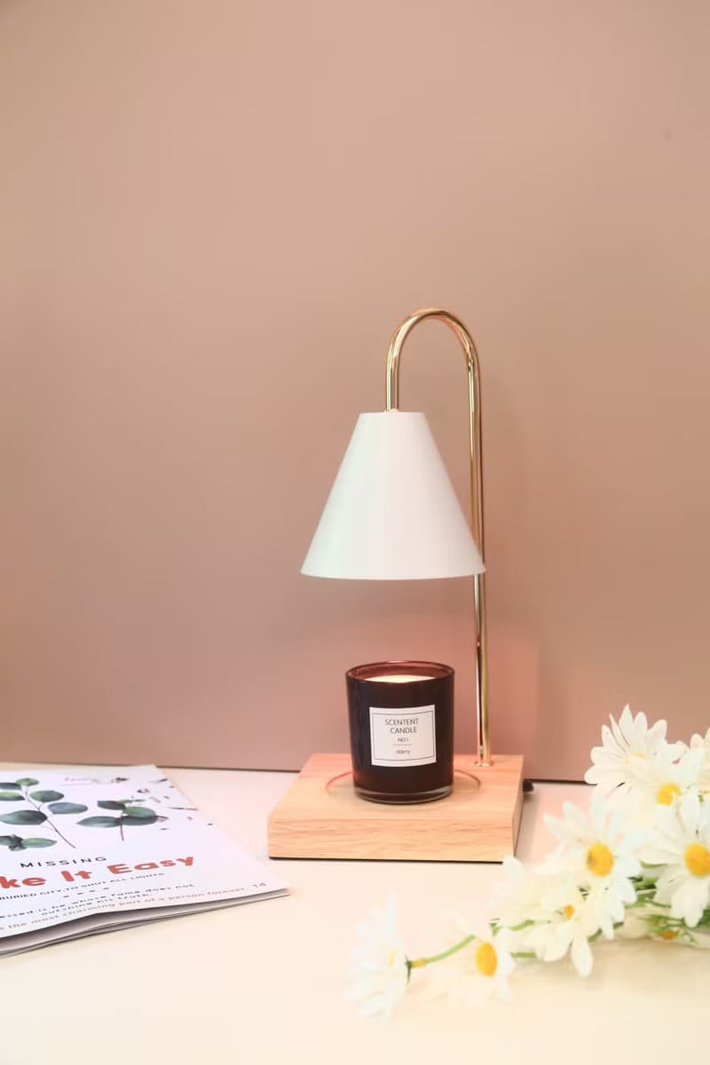 STARRY 香氛融蠟燈 - 北歐風橡木底座(黑色) 定時款/調光款
