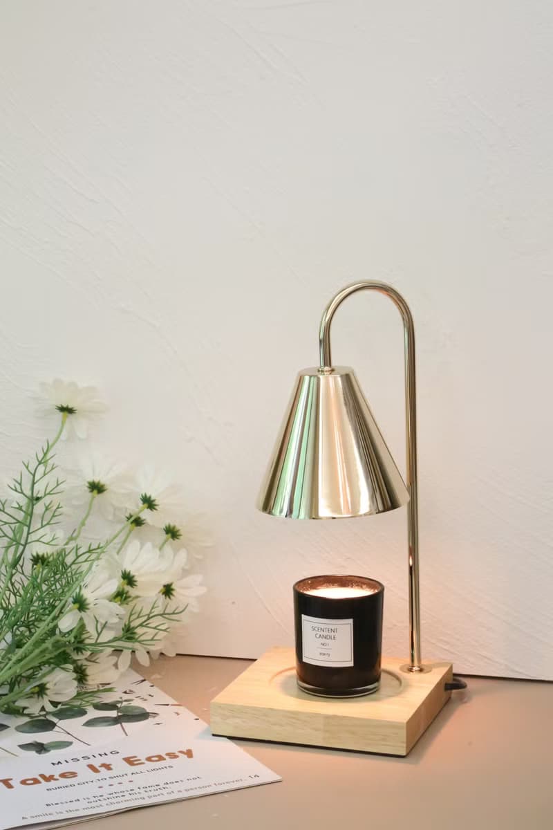 STARRY 香氛融蠟燈 - 北歐風橡木底座(黑色) 定時款/調光款