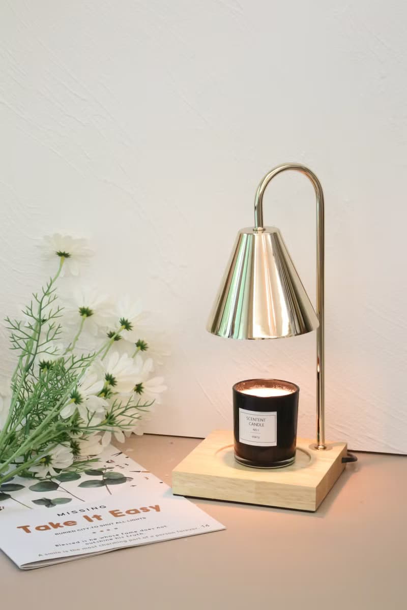 STARRY 香氛融蠟燈 - 北歐風橡木底座(黑色) 定時款/調光款