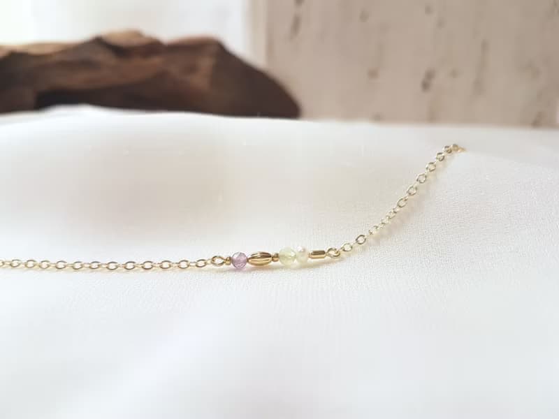 溫室裡的花 ‧ 紫水晶 葡萄石 珍珠 細手鍊