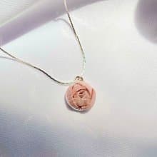 Re-Re蠶絲金工—【限量色】單朵小玫瑰項鍊