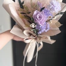 紫色系永生花束 紫色玫瑰 永生花 恆星花 永生花 不凋花 乾燥花