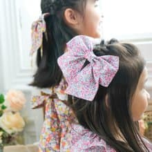 英國LIBERTY FABRICS手工法式大蝴蝶結髮夾 - Wiltshire Bud (粉)