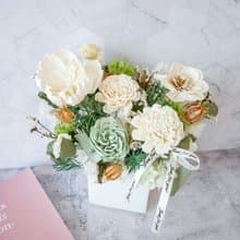 方盆中大型加大款乾燥花盆花【荼蘼】乾燥花盆花/開幕賀禮/新